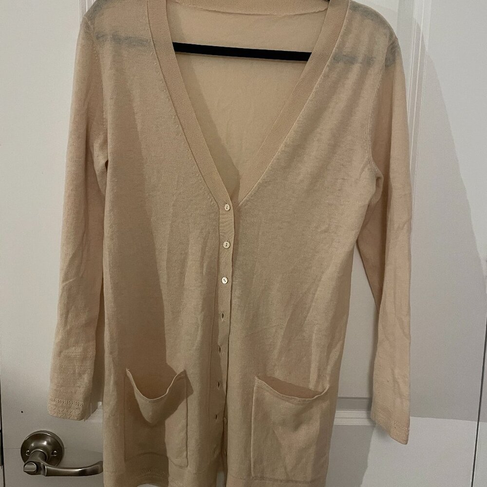 White + Warren cashmere-silk-wool cardigan